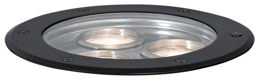 Moderný zemný reflektor čierny 3-svetlo IP65 - Tribus