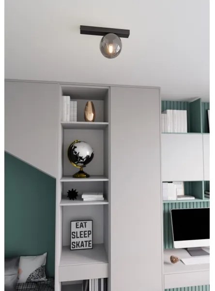 Stropné svietidlo FIT 1xE14/10W/230V čierna/šedá