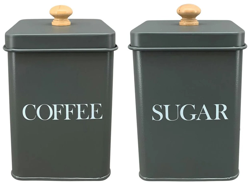Sada 2ks kovová nádoba na kávu a cukor Melanie, 0,95 l