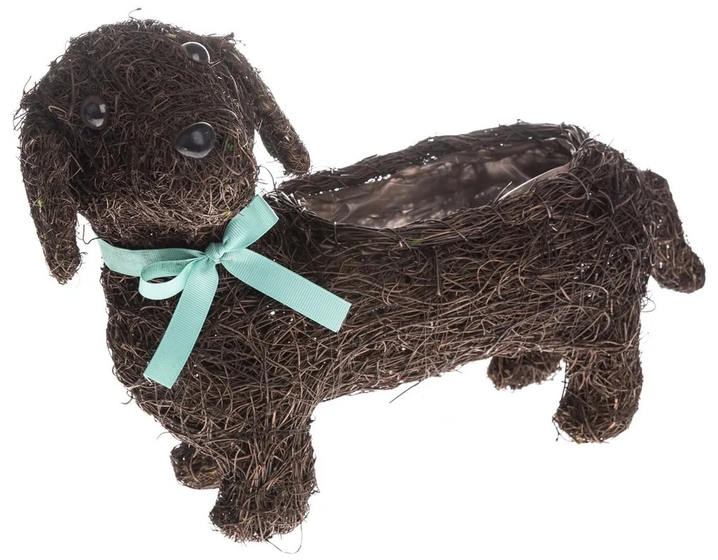 Prútený kvetináč s PVC Jazvečík, 35 x 25 x 13 cm