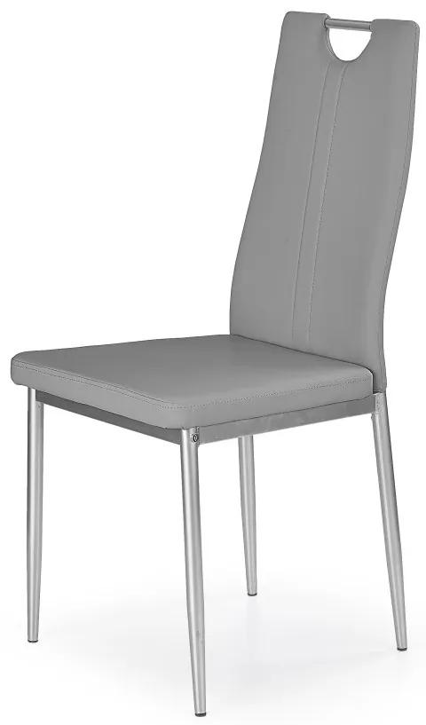 Jedálenská stolička JAFFE – oceľ, ekokoža, viac farieb Cappuccino