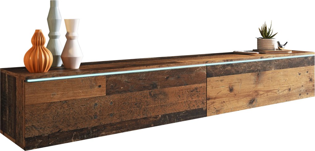 XXXLutz NÍZKA KOMODA, starobylý dub, 180/30/33 cm P & B - Online Only drobný nábytok - 002778000505
