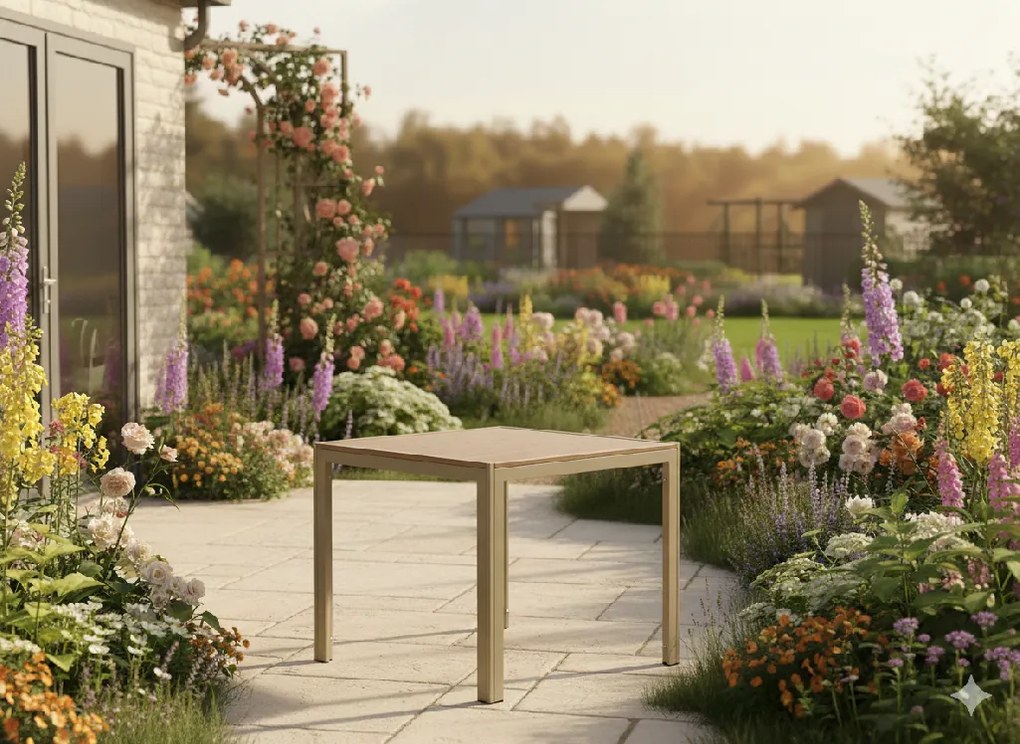 CH Béžový záhradný hliníkový stôl Beno II