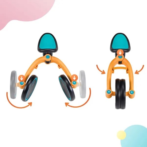 KINDERKRAFT 3v1 detské odrážadlo 4TRIKE žltá/tyrkysová