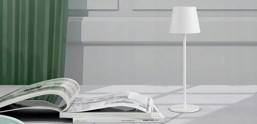 Toolight Toolight, dotyková LED nočná stolná lampa 5W, 3 farby svetla, USB napájanie, APP1370-T WHITE, biela, OSW-08634
