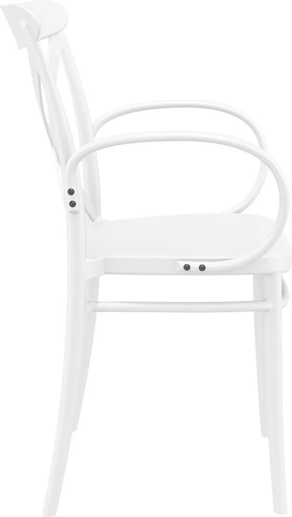 CROSS XL záhradná stolička s podrúčkami white