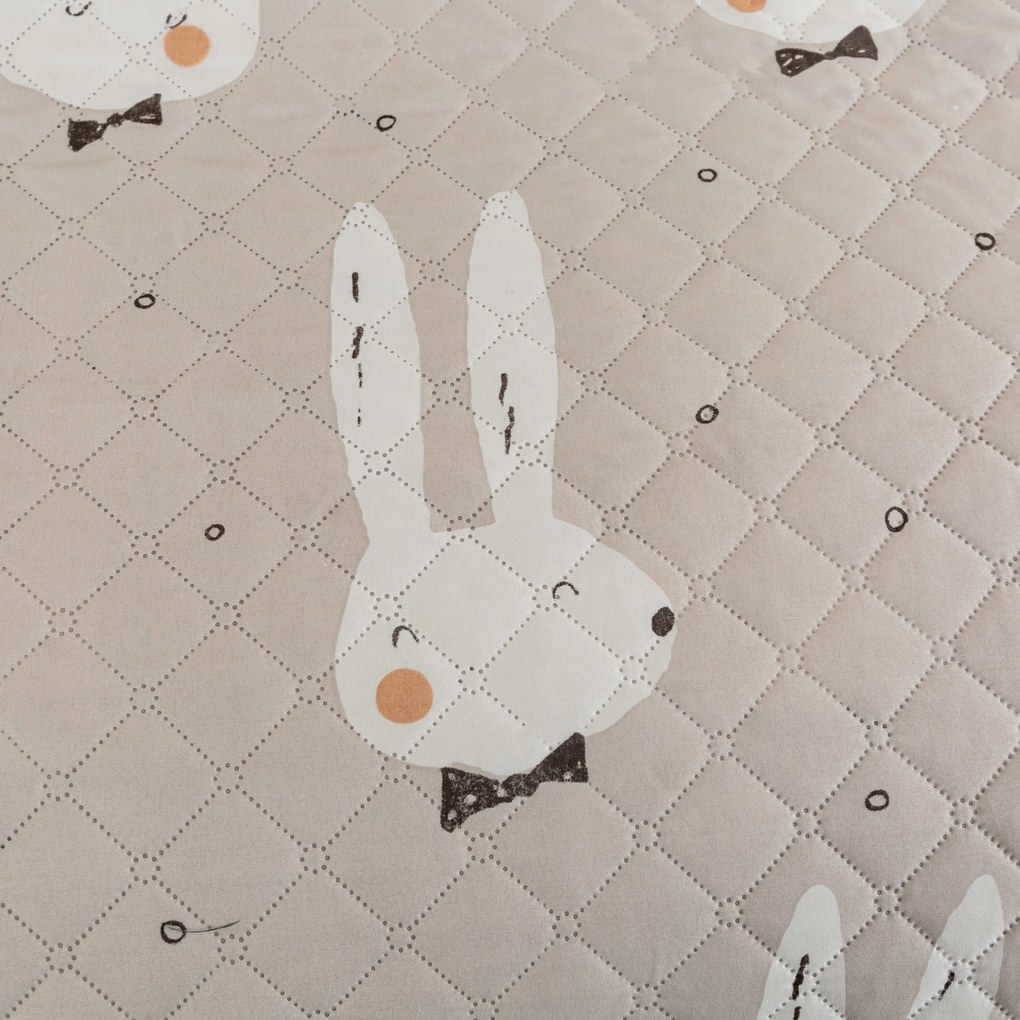 Prehoz na posteľ so vzorom WHITE RABBIT, béžový Rozmer: 170 x 210 cm