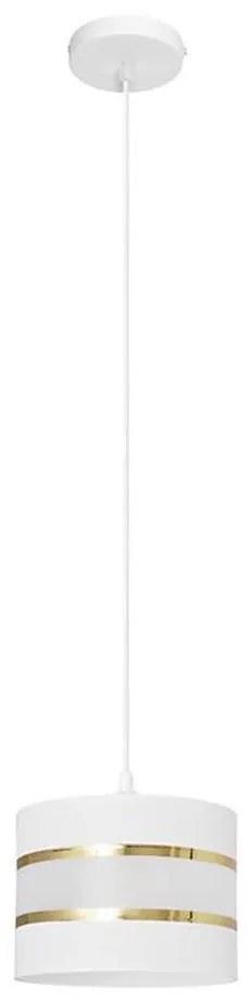 Luster na lanku HELEN 1xE27/15W/230V pr. 20 cm biela/zlatá