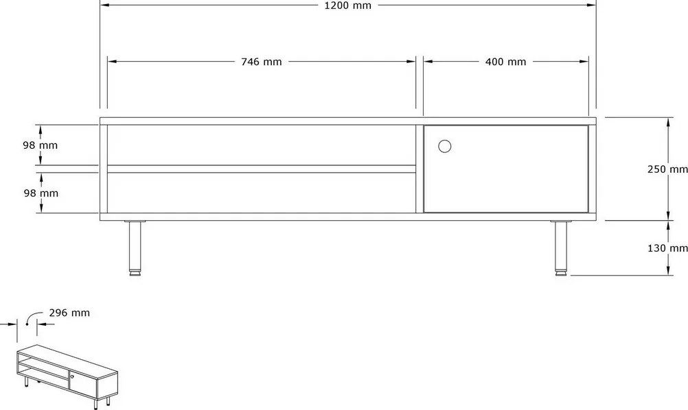 Televízny stolík Avila Sapphire Oak