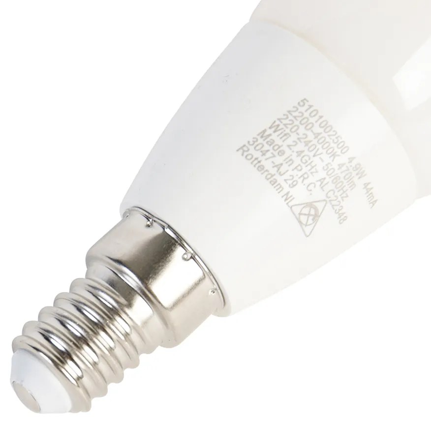 Sada 2 inteligentných LED žiaroviek E14 B35 4,9W 470lm 2200-4000K