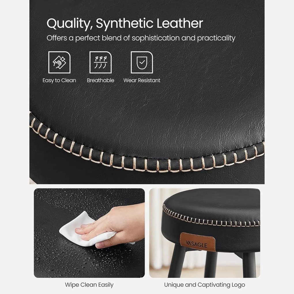 Kolekcia EKHO – Súprava barových stoličiek 2 ks, čierna farba