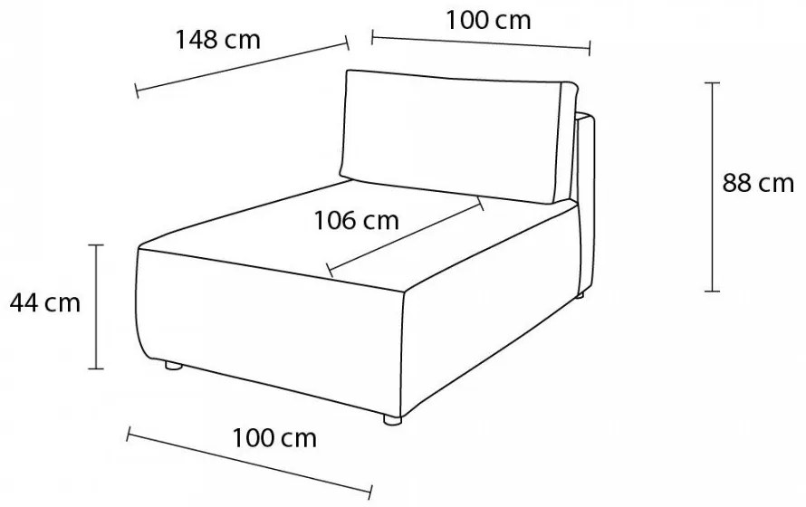 Modrý menčestrový modul pohovky (variabilný) Nihad modular – Bobochic Paris