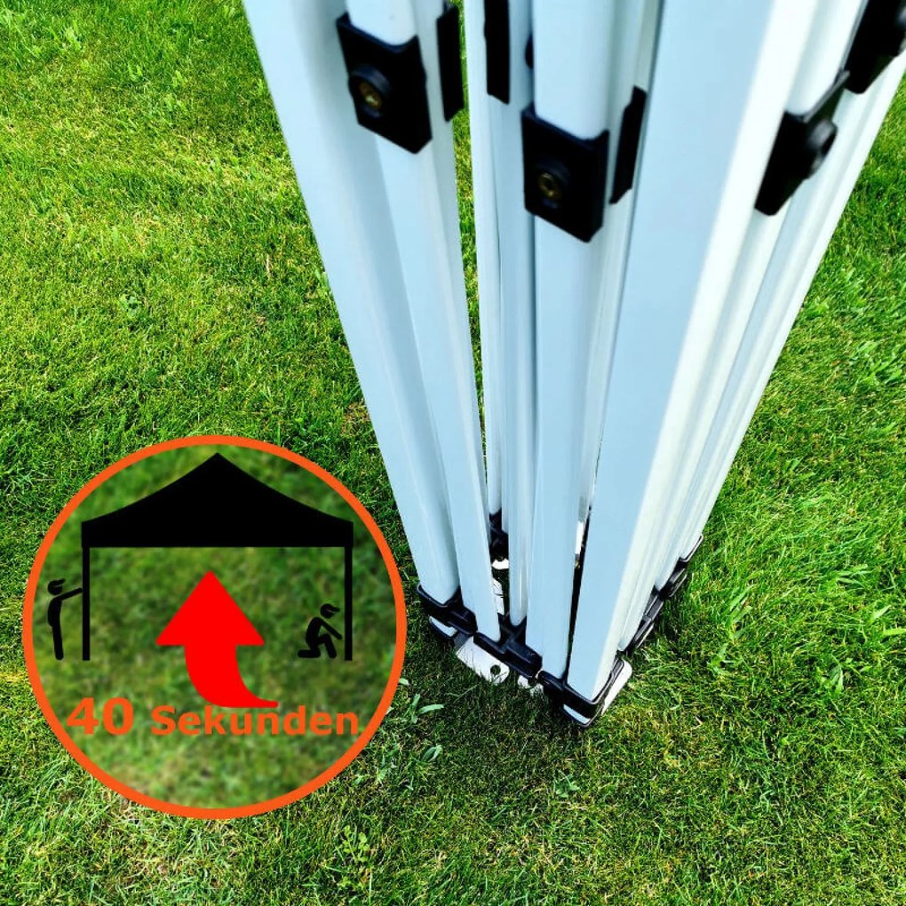 BRIMO Skladací altánok 3x3 m na Oslavy: Nepremokavá Ochrana a Bleskové Zloženie - s 3 stenami - Zelená 9