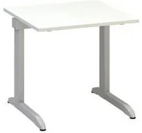 Kancelársky stôl Alfa 300, 80 x 80 x 74,2 cm, rovné vyhotovenie, dezén biely, RAL9022