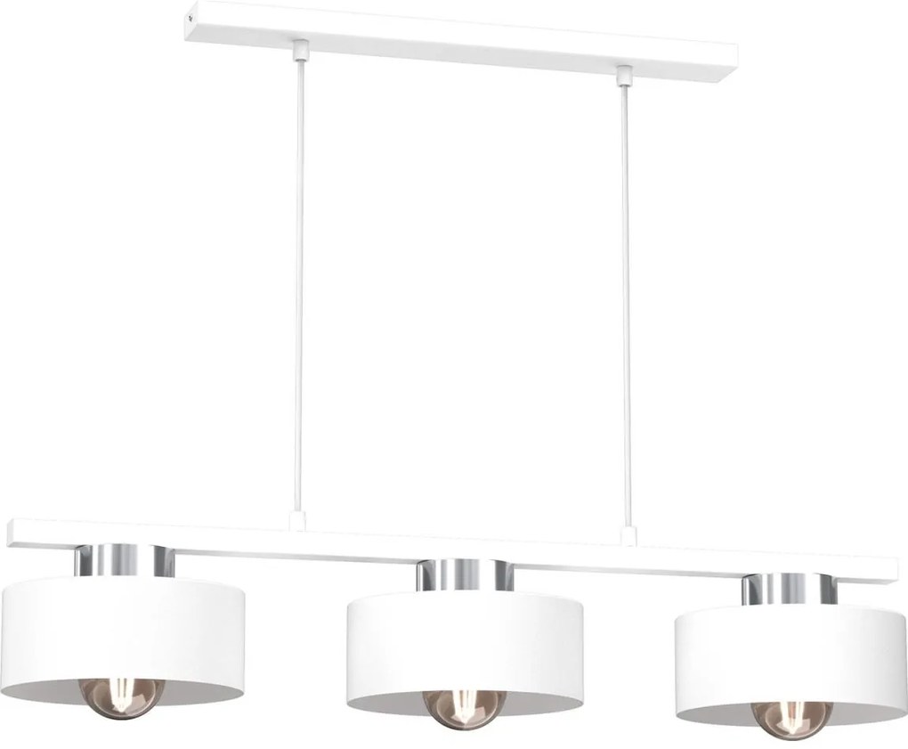 Luster na lanku MARTI 3xE27/15W/230V biela/chróm