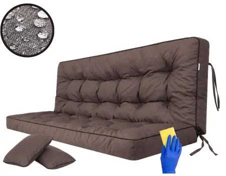 Vankúš na záhradnú hojdačku POLA 120 cm tmavohnedý ekolen