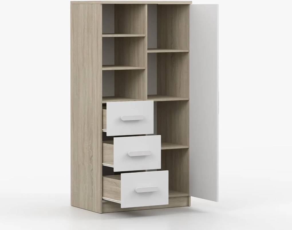 Regál SMYK - dub sonoma/biely (viac variant)