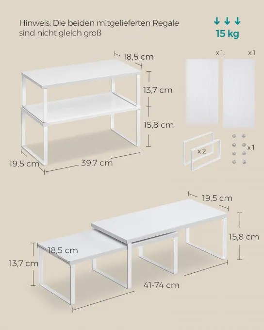 Set 2 kuchynských políc KCS025W01