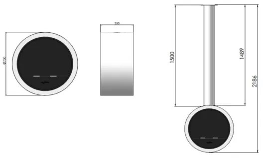 InFire - Závesný BIO krb pr. 70 cm 3kW biela