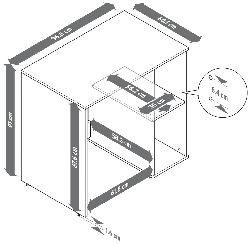 Polička práčky s bočným úložným priestorom