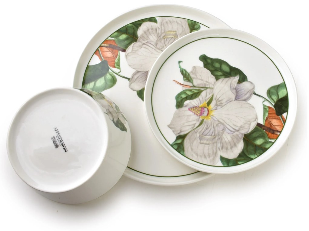 Porcelánová jídelní sada LEA Tree 18 ks bílá