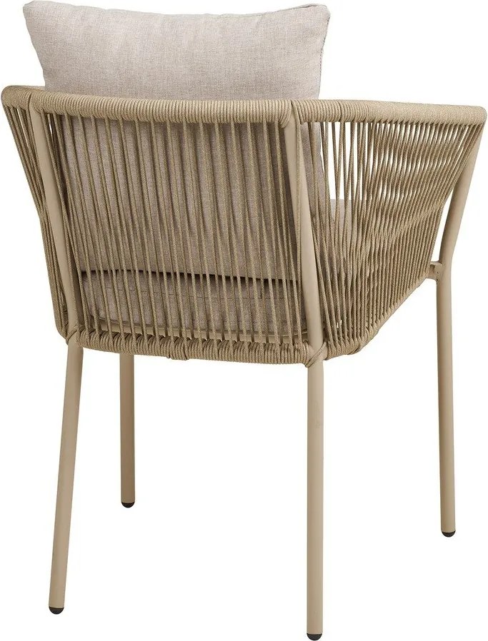 Béžová kovová/polstrovaná záhradná stolička Salerno – House Nordic