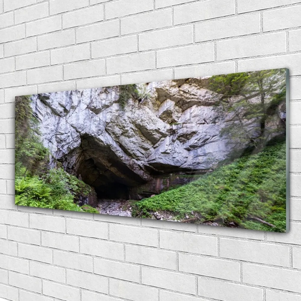 Obraz na akrylátovom skle Hora jaskyňa príroda 125x50 cm