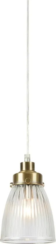 Závesné svietidlo v mosadznej farbe so skleneným tienidlom ø 11 cm Bellis – Markslöjd