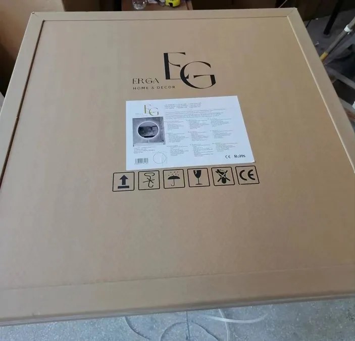 Erga Emma, okrúhle LED zrkadlo 80cm, čierny kovový rám, 1840 lm, 6500K, zadné osvetlenie, ERG-V01-201-8080-BK