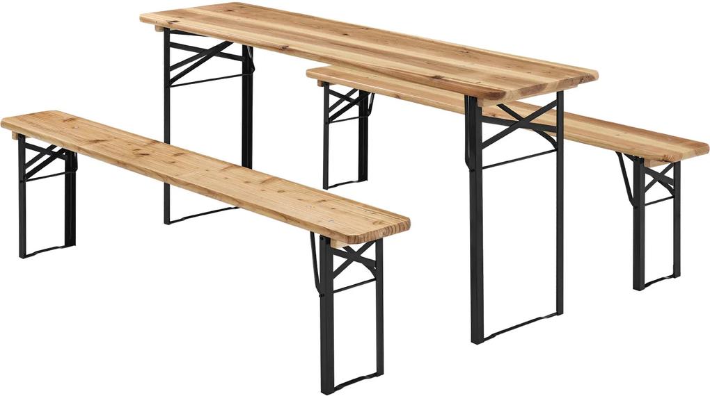 Eshopist Pivná 3 dielna lavica z jedlového dreva, 175 cm