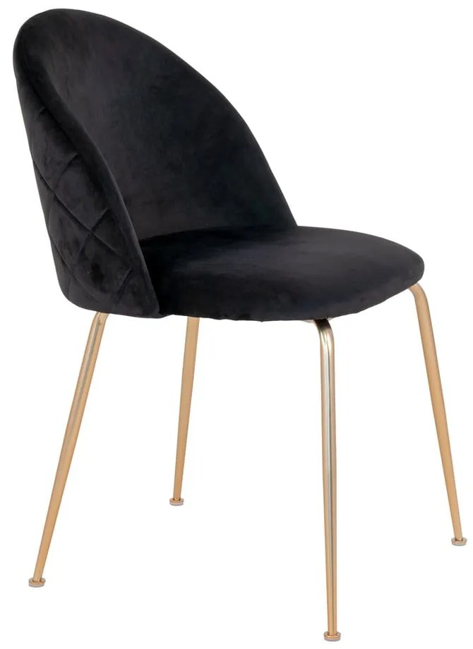 Čierne zamatové jedálenské stoličky v súprave 2 ks Geneve – House Nordic