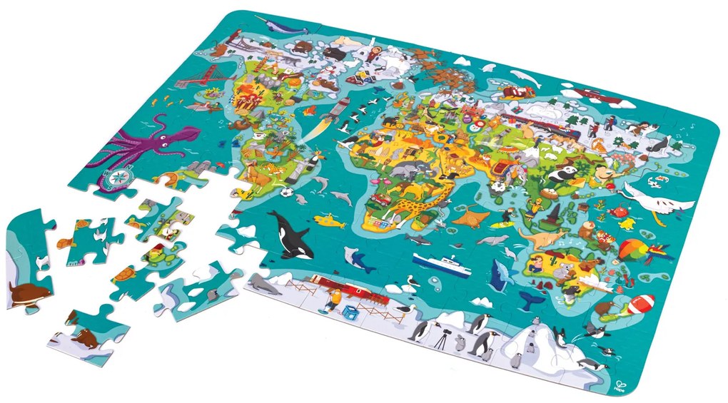 Detské puzzle – Mapa sveta 2 v 1