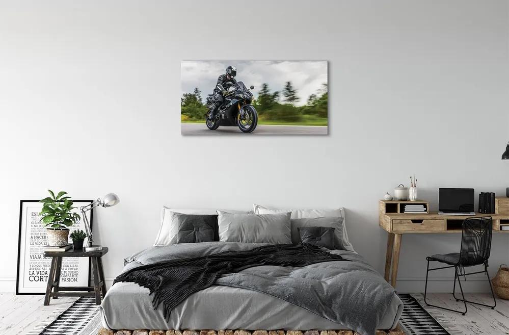Obraz canvas Motocykel cesty mraky neba 120x60 cm