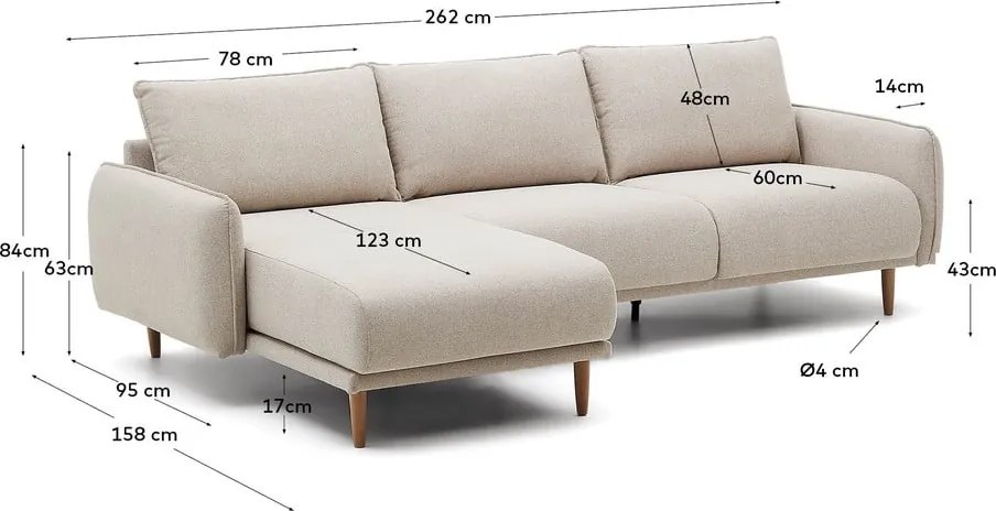 Béžová rohová pohovka (variabilná) Carlota – Kave Home