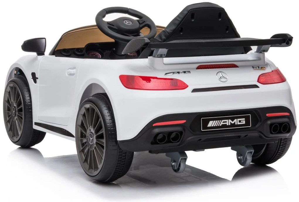 Detské elektrické autíčko na diaľkové ovládanie BestBerg BBCC-50W - Mercedes-Benz AMG GT R / od 3 rokov / nosnosť 25 kg / biela