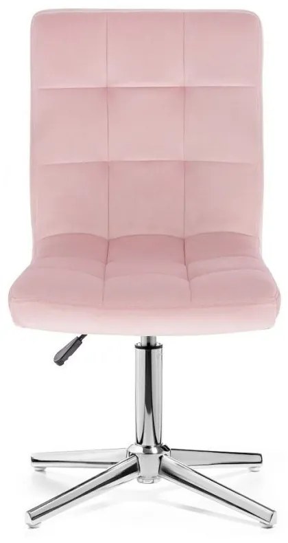 LuxuryForm DESIGN Stolička TOLEDO VELUR na striebornom kríži - ružová