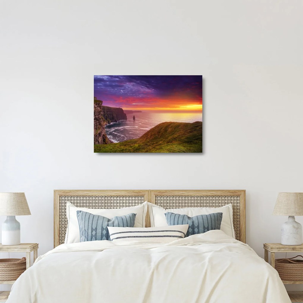Sklenený obraz - Moherské útesy (70x50 cm)