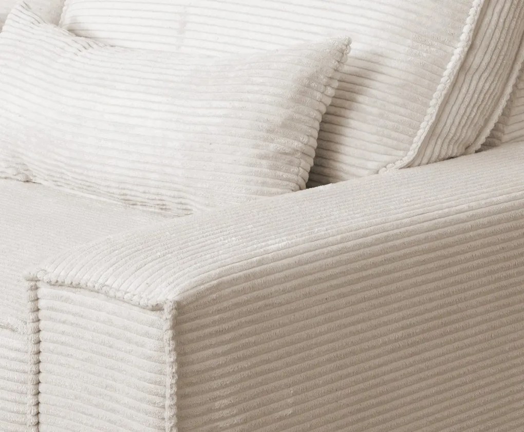 Dvojmiestna pohovka Cassino, krémová štruktúrovaná látka