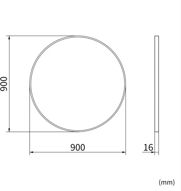 Erga Round, okrúhle zrkadlo 90cm, zlatý rám, ERG-V01-ROUND-9090-GD