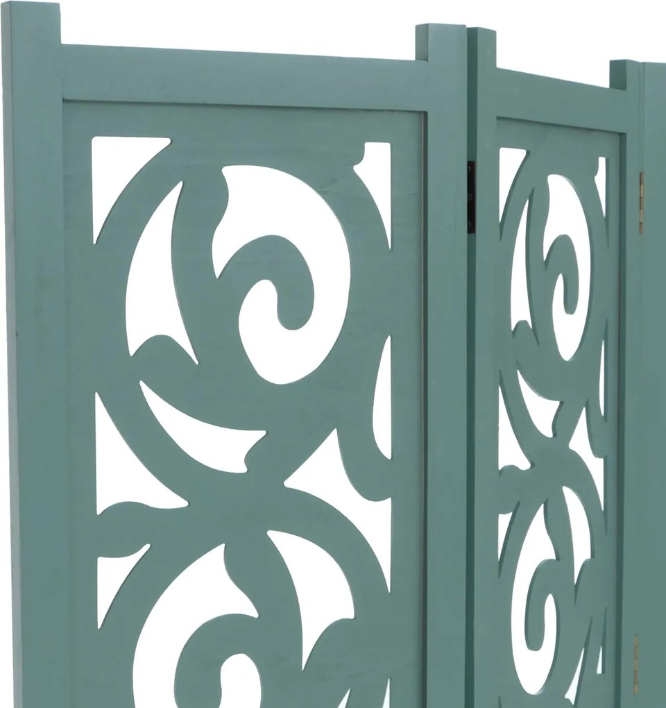 Paraván T568, deliaca stena, 4 panely - 170 × 160 cm - zelená