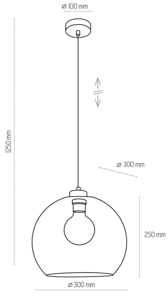 TK-LIGHTING Závesné moderné svietidlo na lanku CUBUS, 1xE27, 60W, guľa, jantárové