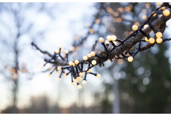 Eglo -LED Vonkajšia vianočná reťaz BERRY MINI 300xLED/8 funkcií 11m IP44 teplá biela