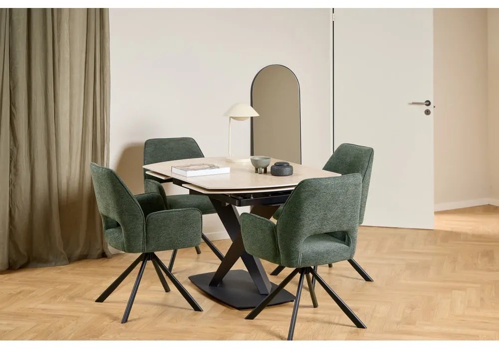 Tmavozelená jedálenská stolička s podrúčkami Graham – Actona