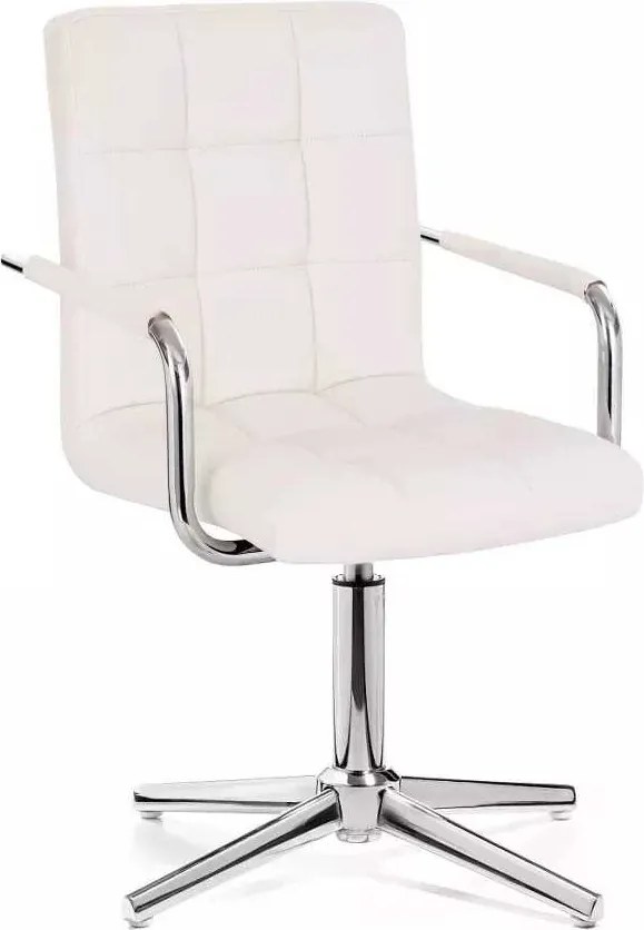 LuxuryForm DESIGN Stolička VERONA na striebornom kríži - biela