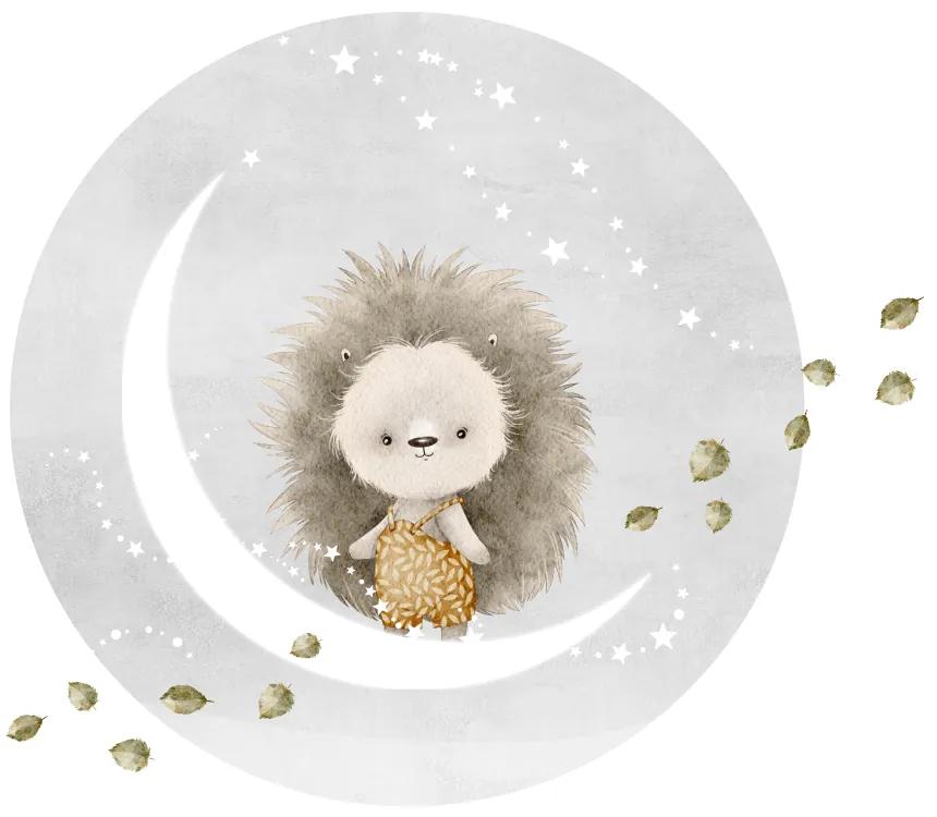 Gario Detská nálepka na stenu Dreamland - ježko na mesiaci Rozmery: 100 x 85 cm