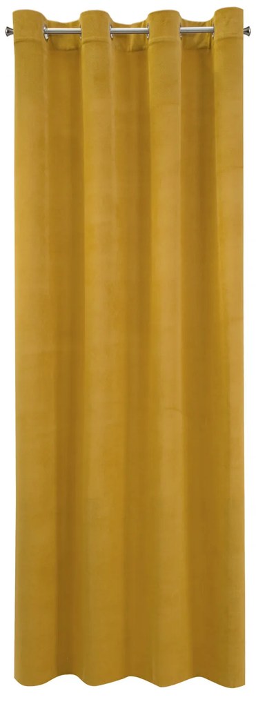 ZATEMŇOVACÍ ZÁVES NA KRÚŽKOCH MILO 140X250 CM HORČICOVÁ