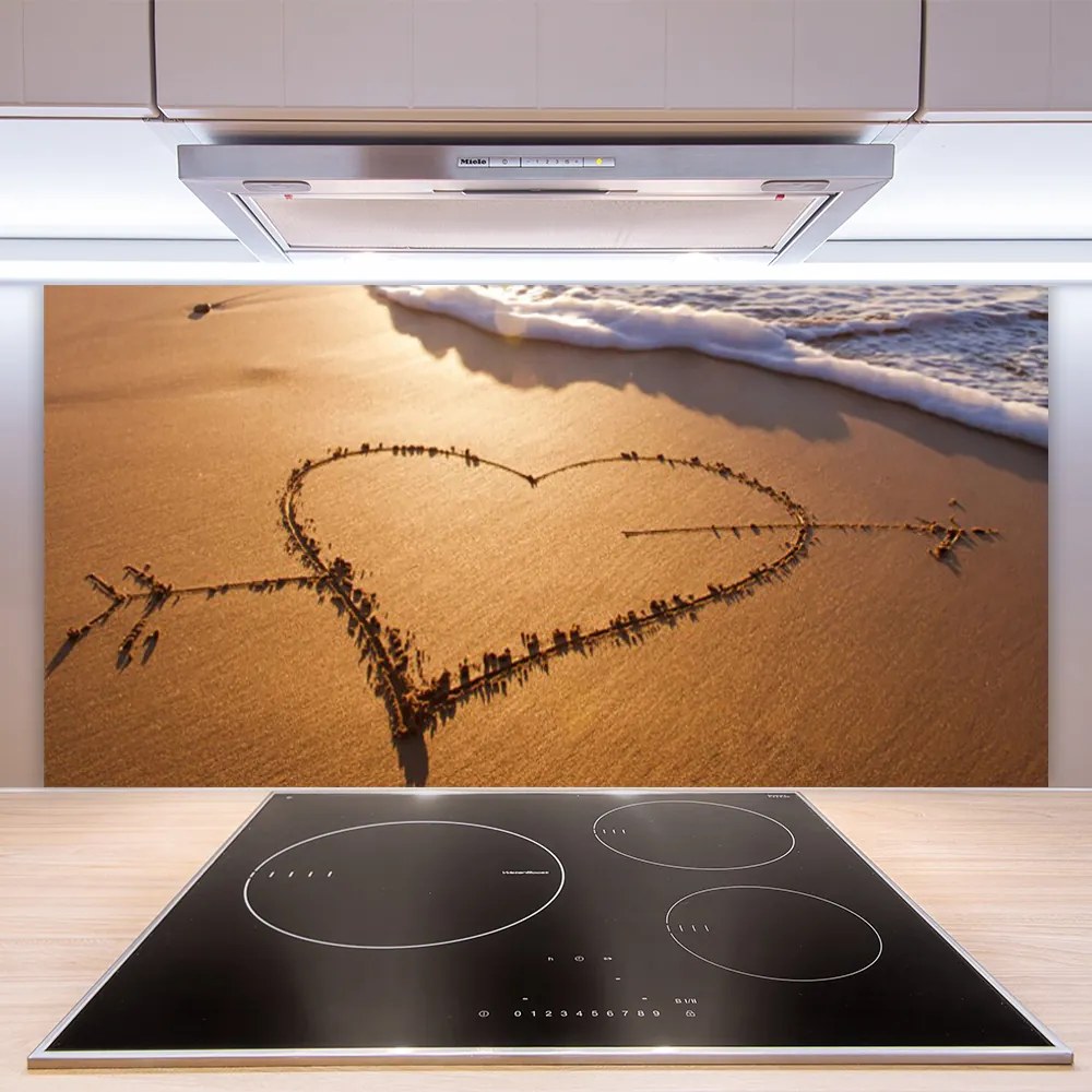 Nástenný panel  Pláž srdce more umenie 125x50 cm