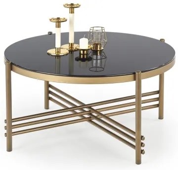 Konferenčný stolík ISMENA 41x80 cm zlatá/čierna