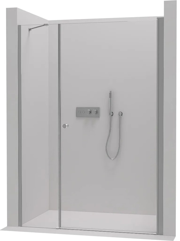 Cerano Antelo, 1-krídlové sprchové dvere s pevnou časťou 90(dvere) x 30(stena) x 190 cm, 6mm číre sklo, chrómový profil, CER-CER-435842