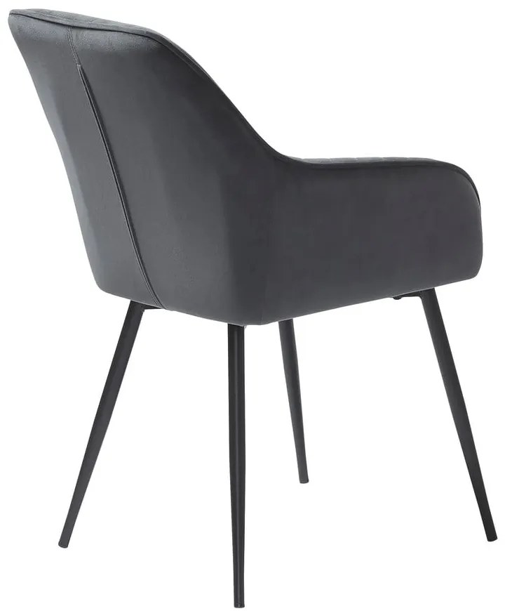 Sivé čalúnené jedálenské kreslá v súprave s podrúčkami 2 ks Nolan Stripe – Unique Furniture